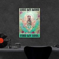 Hippie Yoga Girl โปสเตอร์ Lose My Mind Find My Soul Boho Wall Art Retro Home Decor Gift