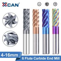 【DT】hot！ XCAN Milling Cutter 4-16mm Tungsten Carbide End Mill 6 Flutes Finishing Machining Router Bit for Metal