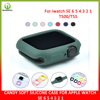 เคสซิลิโคนอ่อนพื้นฐานลายลูกกวาดเข้ากันได้กับนาฬิกา Apple Ultra 8 7 41Mm 45Mm 49Mm 3 2 1 42MM 38MM ฝาครอบเคสห่อหุ้มสำหรับ I Watch 4 5 Se 6 40MM 44MM
