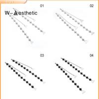 W-AESTHETIC ผู้หญิงปรับได้พร้อมตะขอโลหะสีขาวดำแบบถอดได้สายโซ่คล้องไหล่ประดับลูกปัดมุกอุปกรณ์เสริมชุดชั้นในสตรีสายรัดบรา