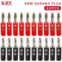 40Pcs 4mm Speaker Banana Connector Horn Plug Compatible With Up To 3mm Diameter Of Speaker Cable