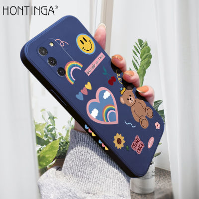 Hontinga เคสโทรศัพท์สำหรับ Samsung Galaxy S10 Lite,เคสสี่เหลี่ยมลายหมีดอกไม้สายรุ้งขอบซิลิโคนนิ่มแบบดั้งเดิมเคสยางคลุมเต็มกล้องเคสป้องกันกล้องด้านหลังเคสใส่โทรศัพท์นิ่มสำหรับเด็กผู้หญิง