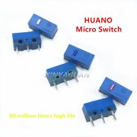 10Pcs/lot HUANO Micro Switch Long life 80 million clicks Blue Shell White/Blue/Pink Dot computer mouse 3pin button switch