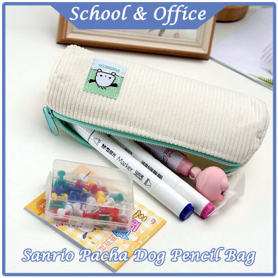 Sanrio Pacha การ์ตูนสุนัขถุงซิปกล่องดินสอกระเป๋าเก็บของดินสอความจุขนาดใหญ่น่ารักสำหรับนักเรียนผ้าลูกฟูก Tas Kosmetik ความคิดสร้างสรรค์ที่เรียบง่าย