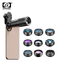 ❐▲ APEXEL 10 in 1 Mobile phone Lens Telephoto Fisheye lens Wide Angle Macro Lens CPL/Flow/Radial/Star Filter for all smartphones