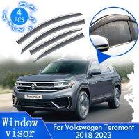 4X สำหรับ Volkswagen VW Teramont Atlas CA1 2018 ~ 2023ตัวบังแดดฝนรถยนต์ตัวป้องกันกระจกหน้าต่างผ้าใบบังแดดสติกเกอร์ตกแต่ง