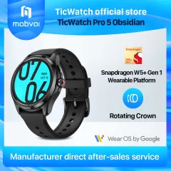  Ticwatch Pro 5 Android Smartwatch for Men Snapdragon W5+ Gen 1  Wear OS Smart Watch 80 Hrs Long Battery Life Health Fitness Tracking 5ATM  Water Resistance Compass Android Only Compatible, Sandstone : Electronics