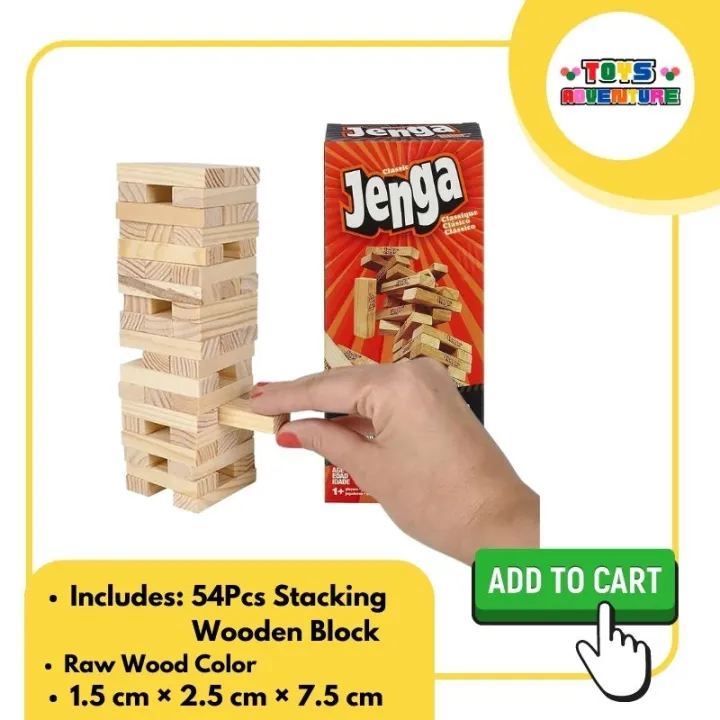 Jenga Hard Wooden Stacking Blocks 54 Jenga hardwood blocks, stacking