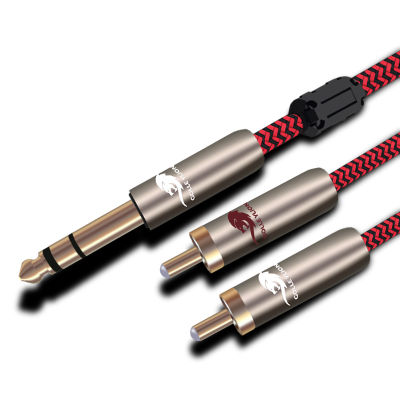 Hifi Audio Cable Stereo 6.35mm to 2 RCA Sound box Mixer Amplifier Jack 14" to Dual RCA Hifi Cable Shielded 1M 2M 3M 5M 8M 10M