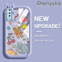 เคส Chenyyka สำหรับ VIVO S1เคสการ์ตูนสัตว์น่ารักสีสันสดใสน่ารักโปร่งใสกันกระแทกเคสโทรศัพท์สุดสร้างสรรค์เลนส์กล้องถ่ายรูปลายสัตว์ประหลาดน้อยเคสซิลิโคนนิ่ม