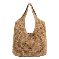 Korean Version Ins Wind Beach Holiday Style New Handmade Woven Bag Shoulder Simple Solid Color Wild Straw Bag