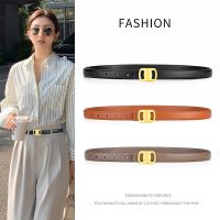 New Cowhide Belts Womens Retro Gold Buckle Thin Belts Womens All-match Casual Girdle Luxury Designer High Quality Waistband Belts