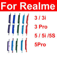 ปุ่มปรับระดับเสียงด้านข้างสำหรับ Realme 3 Pro 5 Pro 3i 5i 5S เปิดปิดไฟปุ่มด้านข้างสวิตช์ปุ่มปรับระดับเสียงสายเคเบิลงอได้อะไหล่