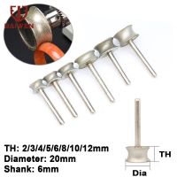 2mm-12mm Concave Diamond Grinding Wheel Glass Burr Drill Bits Abrasive for Bracelet Ring Jade Carving Polishing Wheels