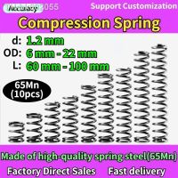 ◐ 65Mn Wire Diameter 1.2 mm Cylidrical Coil Compression Spring Return Compressed Springs Release Pressure Spring Steel Coils