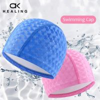 2021 New Swimming Accessories PU Swim Pool Hat Adult Men/Women Ear Protection Polyurethane Non-slip Professional Swimming Cap Swim Caps