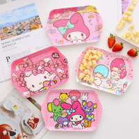 ถาดเมลามีน ลายการ์ตูน 21cm/30cm ถาดขนม ผลไม้ จาน ถาดคิตตี้ เมโลดี้ น่ารัก Kitty Melamine Tray