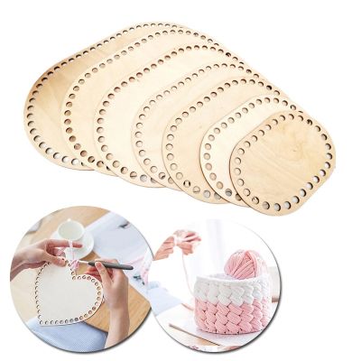DIY Basket Bottom Crochet Basket Base Hollow Wooden Craft Natural Embroidery Knitting Bag Accessories Weaving Supplies