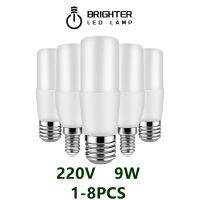 [HOT QQZIWWUJJWG 104] 1 8ชิ้นบาร์ Led คอลัมน์หลอดไฟเทียนโคมไฟ T37 C37 9วัตต์ E27 E14 Super Bright 3000พัน4000พัน6000พันโคมไฟสำหรับบ้านห้องนอนสำนักงานตกแต่ง