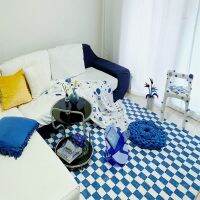 Morocco Retro Twist Lattice Blanket Non-slip Checkerboard Car Household Decoration Mat Bedroom Bedside Rugs