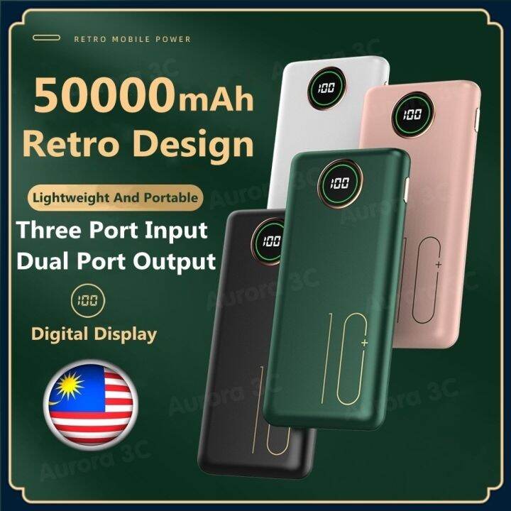 power Bank 50000mAh PowerBank Portable Digital Display Three Input Dual