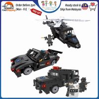 HOT!!!✘✸ cri237 [Happy Kids] Helicopter Truck Armored Car SWAT Police With Weapon Building Block Toys 警察直升机积木 Blok Helikopter - BT187