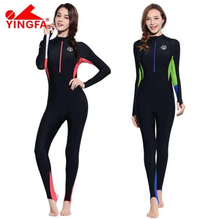 yingfa-ชุดว่ายน้ำสตรีแบบชิ้นเดียวสำหรับเต็มรูปแบบ-กางเกงขายาวชุดคุณแม่การดำน้ำตื้นสีชุดเล่นกระดานโต้คลื่น2023