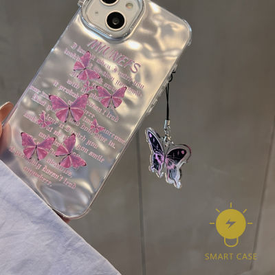 For เคสไอโฟน 14 Pro Max [Plating Wave Texture Butterfly] เคส Phone Case For iPhone 14 Pro Max Plus 13 12 11 For เคสไอโฟน11 Ins Korean Style Retro Classic Couple Shockproof Protective TPU Cover Shell