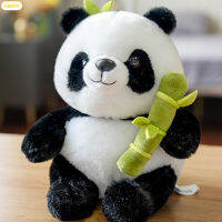KISSYA ชุดสะสมน่ารักสร้างสรรค์จำลองทำจากไม้ไผ่,Boneka Mainan จำลองทำจากตุ๊กตายัดไส้แพนด้าของเล่น KA-MY