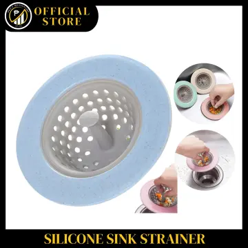 1 PC Silicone Sink Strainer Basket Stainless Steel Rim Kitchen Drain Stopper