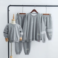 Family Matching Clothes Winter Autumn Sweater Children Set Father Son Mother Daughter Long-sleeved Shirt + Pants Kids Outfit Set