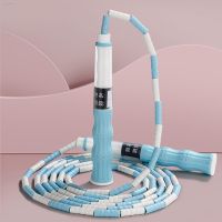 □∋ 2.8M Skill Jumping Bamboo Jump Rope PVC Beginners Adult Children Soft Beaded No Tangle Segmented Fitness Gym Training Jump Rope