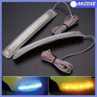 AKZDXE 1 Pair สีเหลืองสีฟ้า อุปกรณ์สำหรับรถ อุปกรณ์เสริมยานยนต์ แถบไฟ LED โคมไฟกระจกมองหลัง ไฟแสดงสถานะด้านข้าง เปิดสัญญาณ