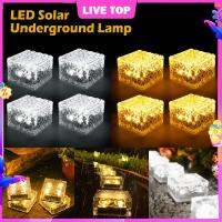 4ชิ้นไฟอิฐพลังงานแสงอาทิตย์ LED กลางแจ้งน้ำแข็งก้อนไฟเปิด/ปิดอัตโนมัติโคมไฟรูบิกสี่เหลี่ยมจัตุรัสพลังงานแสงอาทิตย์สำหรับลานบันไดลานน้ำแข็งก้อนไฟ IP68กันน้ำฝังโคมไฟรูบิกสี่เหลี่ยมจัตุรัสพลังงานแสงอาทิตย์