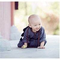 【CW】Boys Kids Children Little Monk Clothing Shaolin Temple Tang Suit Baby Cotton and Linen Robes Performance Kung Fu Uniform