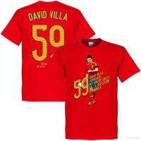 180305 Copa Do Mundo xzx Espanha Camiseta T SHIRT Fãs Tee David Villa Manga Curta Gola Redonda Streetwear Plus Size