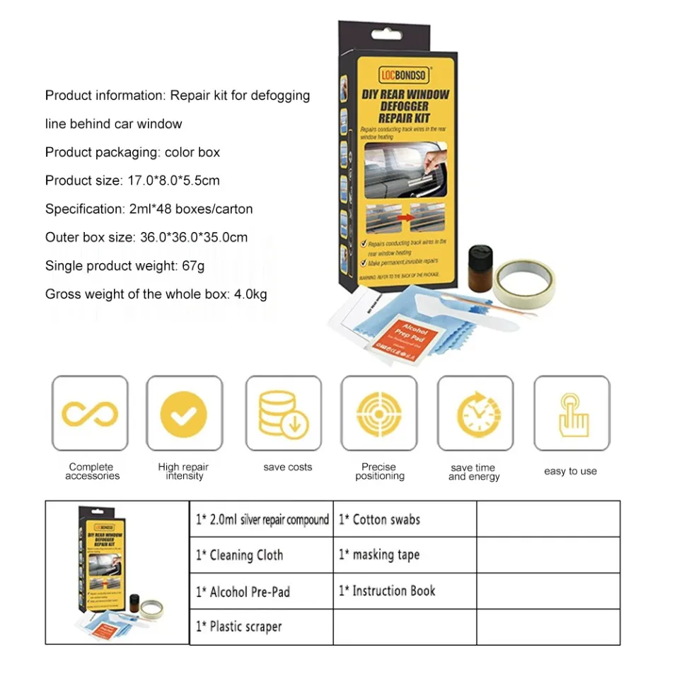 MB【Fast Ship】Car Rear Window Defogger Repair Kit DIY Quick