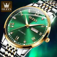 OLEVS 6602 Waterproof Watch For Men Fashion Automatic Mechanical Stainless Steel Band Men Wristwatch Luminous Calendar Week Display