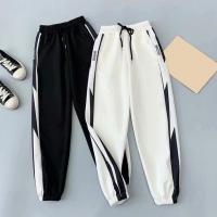 New Womens Drawstring Sports Pants Loose Elastic Foot Cuff Korean Baggy Trousers Straight Style For Spring Summer Jogger Pants Exercise Bands