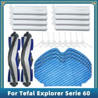 For Tefal Explorer Serie 60 / RG7447, RG7455, Rg7447wh, RG7455WH Spare Parts Essories Main Side Brush Hepa Filter Mop Cloth