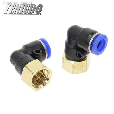 △❉✻ PLF Hose OD 4-12mm - Internal Thread M5 1/8 1/4 3/8 1/2 Pneumatic Female Elbow Connector Tube Air Push In Fitting