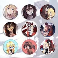 Cool Anime Angels of Death Brooch Zack Rachel Fashion Pattern Round Cosplay Badge Clothing Backpack Icon Pin Button Accessories