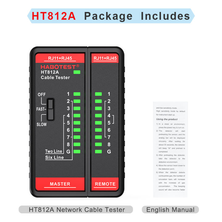 habotest-ht812a-เคเบิ้ลทดสอบเครือข่ายเคเบิ้ลสายเคเบิ้ลเครือข่ายการตรวจสอบสายโทรศัพท์เครื่องมือติดตาม