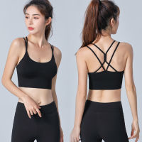 Sujetador Deportivo Transpirable Sin Anillo De Acero Para Mujer,Tirantes Finos Para Gimnasio,Belleza,Espalda,Correr,Entrenamiento,Tops De Color Sólido,Push Up