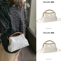 Summer white chain crossbody new Chinese style national style with cheongsam bag ladies 2023 new clip handbag 【QYUE】