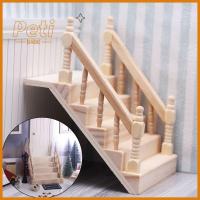 Petbabe Unpainted Doll House ขั้นบันไดบันได Footstep ไม้ Handrail เฟอร์นิเจอร์ของเล่นของเล่นบันไดจิ๋วบ้านตุ๊กตา