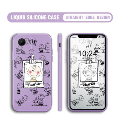 เคส GGK สำหรับ Realme C30S การ์ตูนเคสโทรศัพท์สนูปปี้ชาลีต้นฉบับปลอกซิลิโคนของเหลวทรงสี่เหลี่ยมเคสป้องกันทนแรงกระแทกกล้องคลุมทั้งหมด