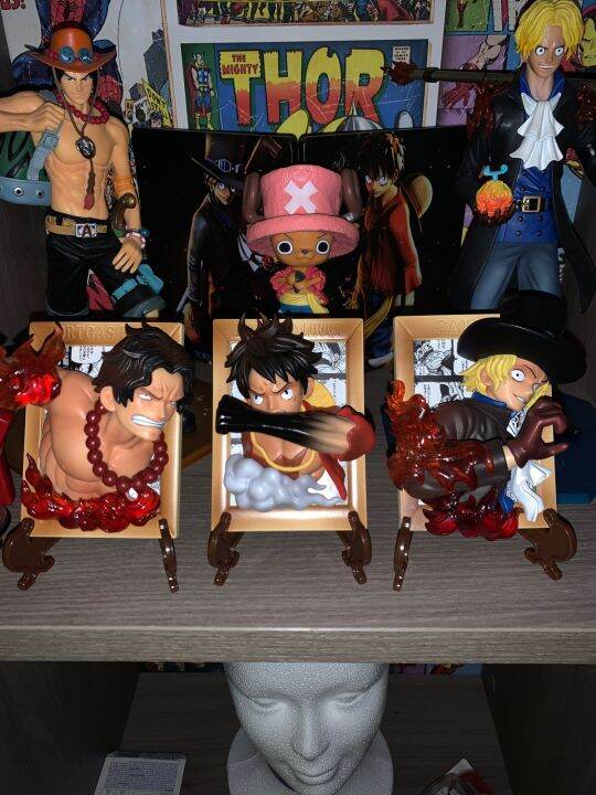 anime-ace-luffy-sabo-3d-photo-frame-ornaments-action-figure-home-decorations-pvc-collection-model-kids-toys-gift