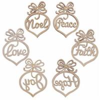 Hollow Christmas Ornaments 6pcs Christmas Vintage Ornaments Vintage Hollow Word With Ribbons Wedding Decorations Holiday landmark