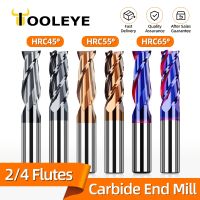 【DT】hot！ Tooleye Carbide End Mills Cutting Maching Alloy Flat Metal Cutter 2/4 Flutes Tungsten Milling
